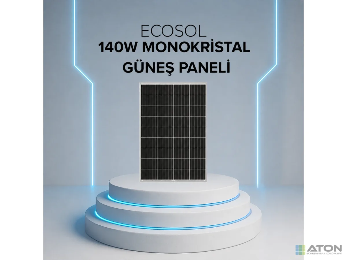 140W EcoSol Half-Cut TOPCon Mono Güneş Paneli̇