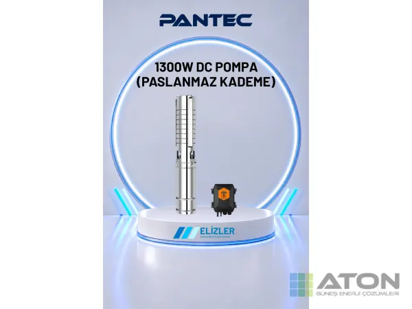 Pantec 1300W DC Güneş Pompası Paslanmaz Çelik (4.0 m³/h, 140m)