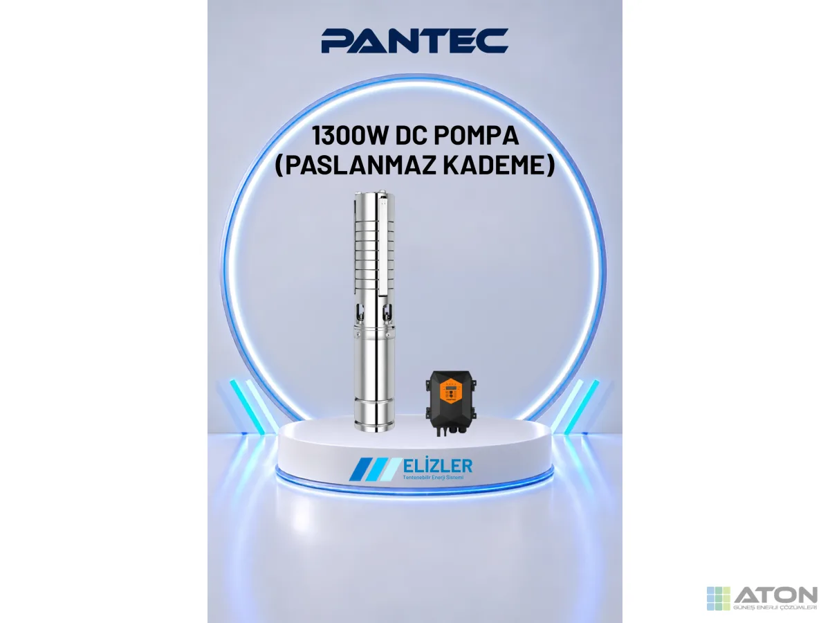Pantec 1300W DC Güneş Pompası Paslanmaz Çelik (4.0 m³/h, 140m)