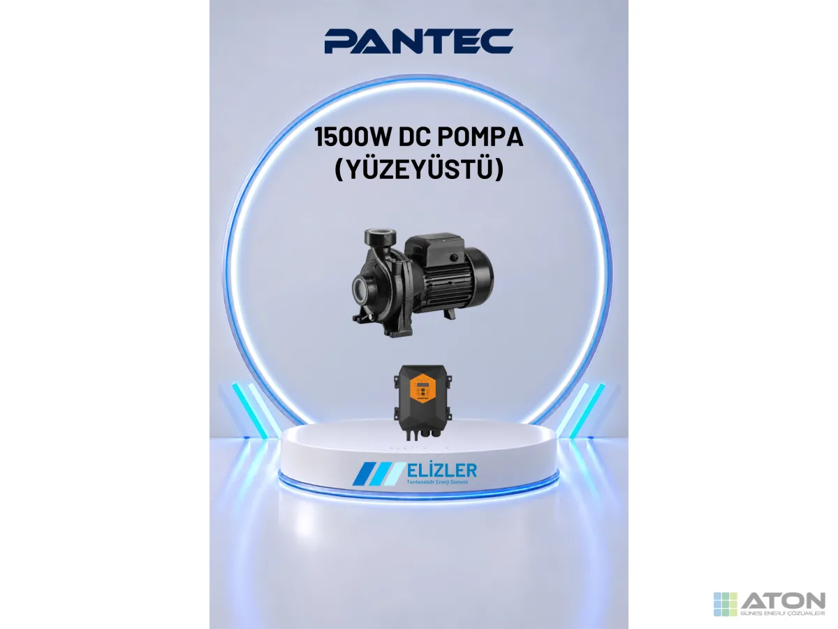 Pantec 1500W DC Güneş Yüzey Pompası (17 m³/h, 50m)