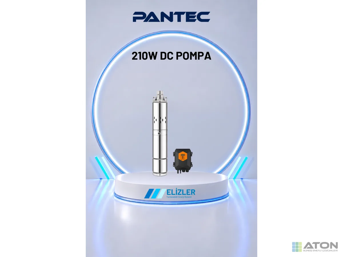 Pantec 210W DC Güneş Pompası (1.8 m³/h, 80m)