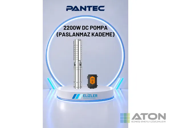 Pantec 2200W DC Güneş Pompası Paslanmaz Çelik (11 m³/h, 150m)