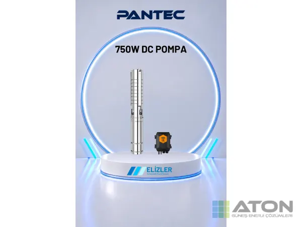 Pantec 750W DC Güneş Pompası (4.5 m³/h, 95m)