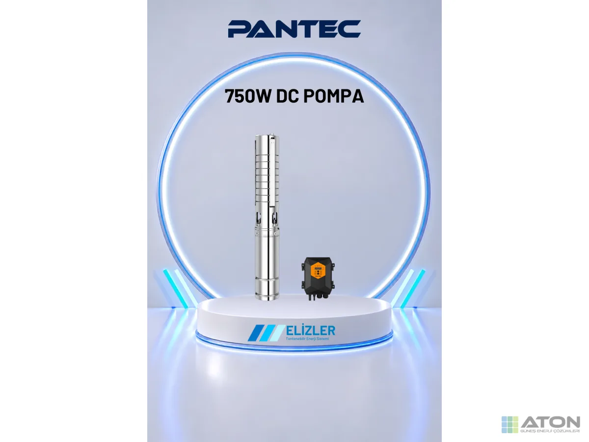 Pantec 750W DC Güneş Pompası (4.5 m³/h, 95m)