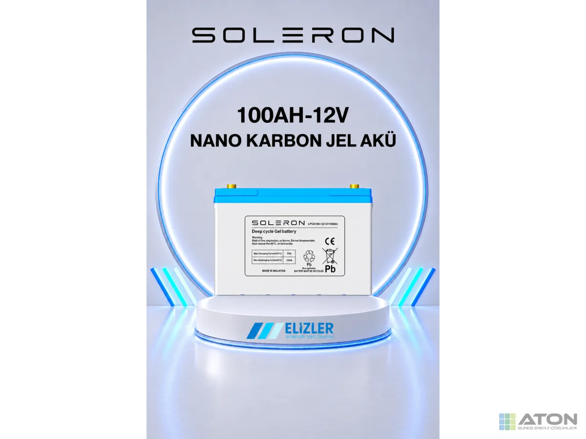 Soleron 12V 100Ah Nano-Karbon Jel Akü