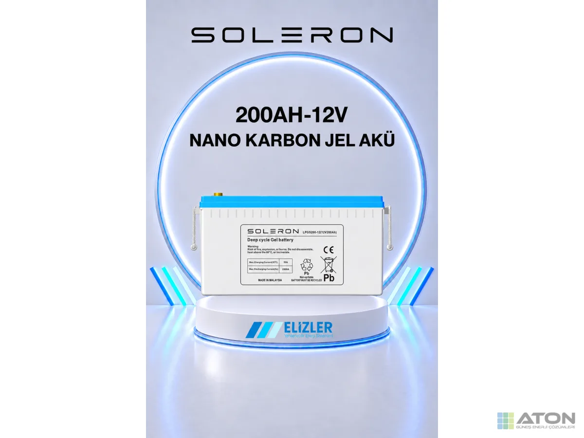 Soleron 12V 200Ah Nano-Karbon Jel Akü