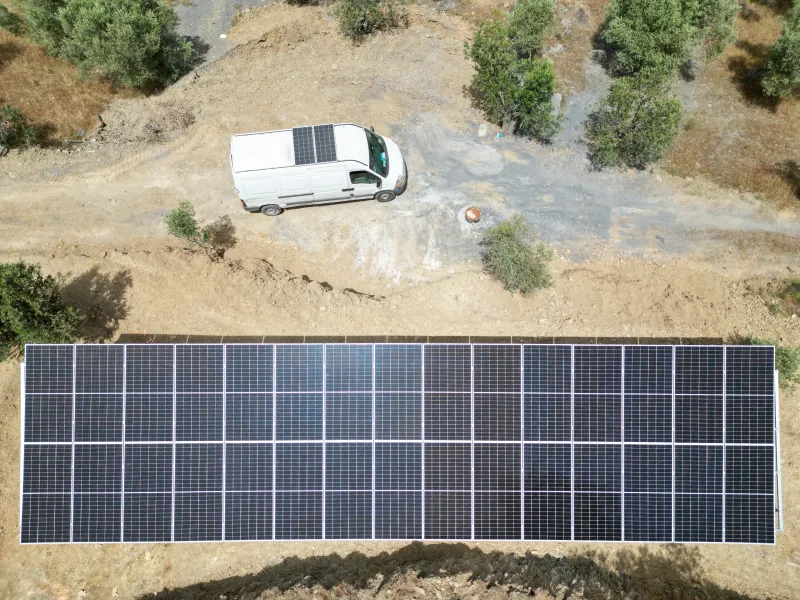 Seferihisar güneş enerjili sulama sisteminin farklı açıdan görünümü