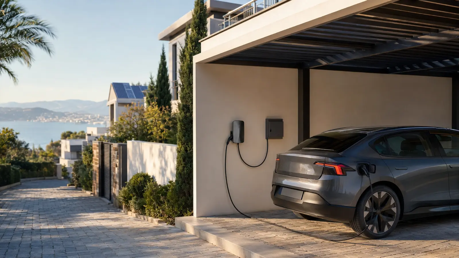 Aton Enerji tarafından uygulanan konut tipi AC elektrikli araç şarj kurulumu