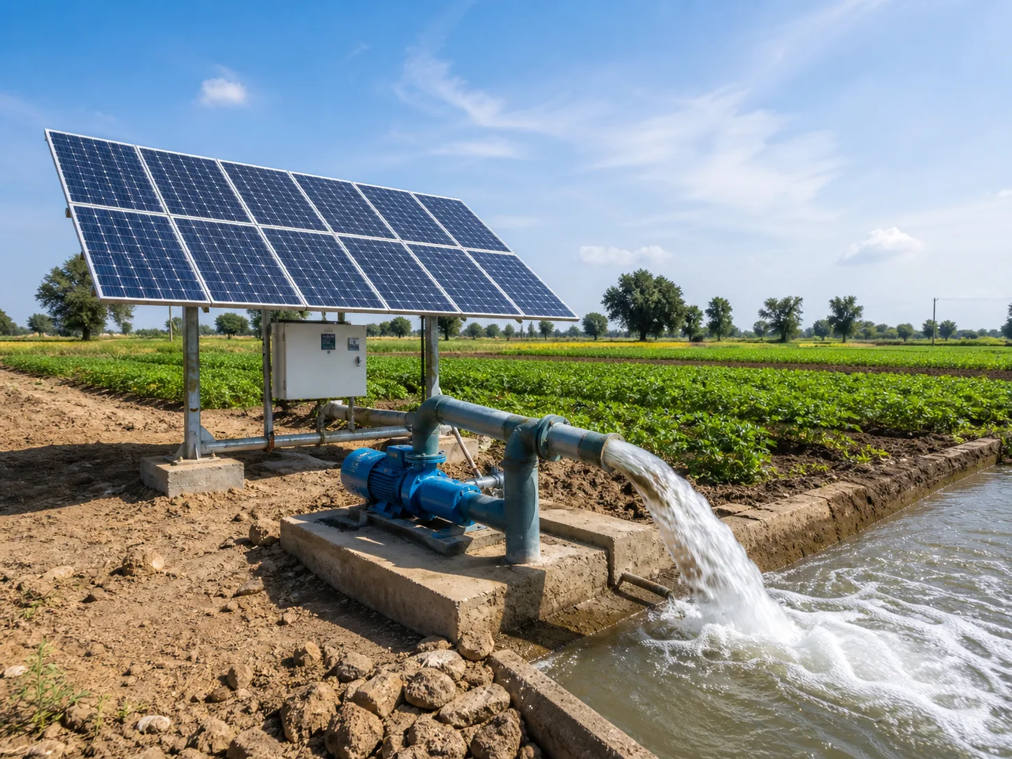 Aton Enerji tarafından uygulanan güneş enerjili sulama pompası kurulumu